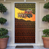 Tropical Christmas In July Santa Claus Door Cover Festive Hawaiian With Beach Reindeer Sleigh