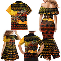 Tropical Christmas In July Santa Claus Family Matching Mermaid Dress and Hawaiian Shirt Festive Hawaiian With Beach Reindeer Sleigh TS04 - Polynesian Pride