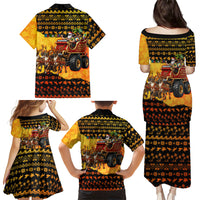Tropical Christmas In July Santa Claus Family Matching Puletasi and Hawaiian Shirt Festive Hawaiian With Beach Reindeer Sleigh TS04 - Polynesian Pride