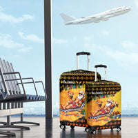Tropical Christmas In July Santa Claus Luggage Cover Festive Hawaiian With Beach Reindeer Sleigh