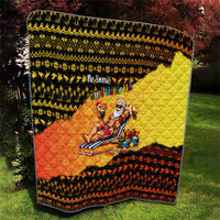 Tropical Christmas In July Santa Claus Quilt Festive Hawaiian With Beach Reindeer Sleigh TS04 - Polynesian Pride
