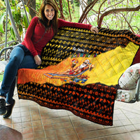 Tropical Christmas In July Santa Claus Quilt Festive Hawaiian With Beach Reindeer Sleigh TS04 - Polynesian Pride