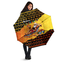 Tropical Christmas In July Santa Claus Umbrella Festive Hawaiian With Beach Reindeer Sleigh TS04 - Polynesian Pride