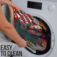 Tropical Christmas In July Candy Cane Surf Bathroom Set Vibrant Street Art Beach Graffiti Graphic