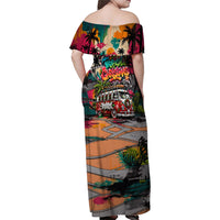 Tropical Christmas In July Candy Cane Surf Family Matching Off Shoulder Maxi Dress and Hawaiian Shirt Vibrant Street Art Beach Graffiti Graphic TS04 - Polynesian Pride