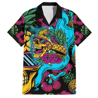 Pineapple Skull Family Matching Mermaid Dress and Hawaiian Shirt Sumer Time TS04 Dad's Shirt - Short Sleeve Multicolor - Polynesian Pride