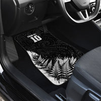 Personalized New Zealand Kiwi Bird Car Mats Grunge Maori Tribal Pattern Silver Fern