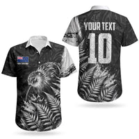 Personalized New Zealand Kiwi Bird Couples Matching Long Sleeve Bodycon Dress and Hawaiian Shirt Grunge Maori Tribal Pattern Silver Fern
