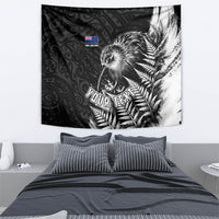 Personalized New Zealand Kiwi Bird Tapestry Grunge Maori Tribal Pattern Silver Fern