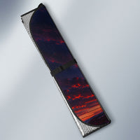 New Zealand Aotearoa Kiwi UFO Auto Sun Shade Sci-Fi Galaxy Sunset Sky Tower And Mountain