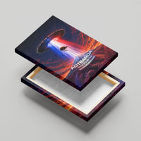 New Zealand Aotearoa Kiwi UFO Canvas Wall Art Sci-Fi Galaxy Sunset Sky Tower And Mountain