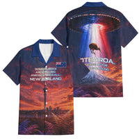 New Zealand Aotearoa Kiwi UFO Family Matching Mermaid Dress and Hawaiian Shirt Sci-Fi Galaxy Sunset Sky Tower And Mountain