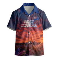 New Zealand Aotearoa Kiwi UFO Kid Hawaiian Shirt Sci-Fi Galaxy Sunset Sky Tower And Mountain