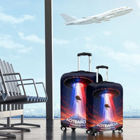 New Zealand Aotearoa Kiwi UFO Luggage Cover Sci-Fi Galaxy Sunset Sky Tower And Mountain