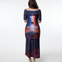 New Zealand Aotearoa Kiwi UFO Puletasi Sci-Fi Galaxy Sunset Sky Tower And Mountain TS04 - Polynesian Pride