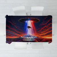 New Zealand Aotearoa Kiwi UFO Tablecloth Sci-Fi Galaxy Sunset Sky Tower And Mountain