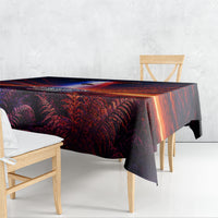 New Zealand Aotearoa Kiwi UFO Tablecloth Sci-Fi Galaxy Sunset Sky Tower And Mountain