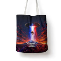 New Zealand Aotearoa Kiwi UFO Tote Bag Sci-Fi Galaxy Sunset Sky Tower And Mountain