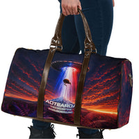 New Zealand Aotearoa Kiwi UFO Travel Bag Sci-Fi Galaxy Sunset Sky Tower And Mountain