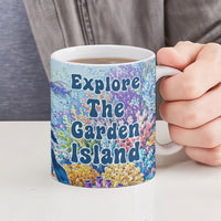 Fiji Taveuni Rainbow Reef Ceramic Mug Scuba Diver Vibrant Undersea Coral Garden Watercolor