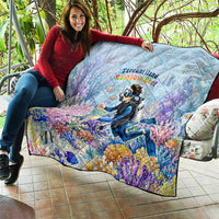 Fiji Taveuni Rainbow Reef Quilt Scuba Diver Vibrant Undersea Coral Garden Watercolor