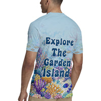 Fiji Taveuni Rainbow Reef Rugby Jersey Scuba Diver Vibrant Undersea Coral Garden Watercolor