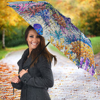 Fiji Taveuni Rainbow Reef Umbrella Scuba Diver Vibrant Undersea Coral Garden Watercolor
