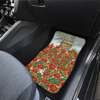 Fiji Taveuni Island Dateline Crossing Car Mats Tropical Cultural Landscape With Tagimoucia Floral Pattern