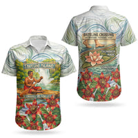 Fiji Taveuni Island Dateline Crossing Couples Matching Summer Maxi Dress and Hawaiian Shirt Tropical Cultural Landscape With Tagimoucia Floral Pattern