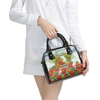 Fiji Taveuni Island Dateline Crossing Shoulder Handbag Tropical Cultural Landscape With Tagimoucia Floral Pattern