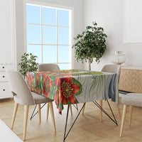 Fiji Taveuni Island Dateline Crossing Tablecloth Tropical Cultural Landscape With Tagimoucia Floral Pattern