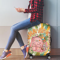 Hawaii Aloha Academy Back To School Luggage Cover Sea Turtle Tropical Hibiscus Flowers Retro Psychedelic