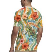 Hawaii Aloha Academy Back To School Rugby Jersey Sea Turtle Tropical Hibiscus Flowers Retro Psychedelic