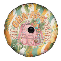 Hawaii Aloha Academy Back To School Spare Tire Cover Sea Turtle Tropical Hibiscus Flowers Retro Psychedelic