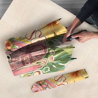 Hawaii Aloha Academy Back To School Umbrella Sea Turtle Tropical Hibiscus Flowers Retro Psychedelic