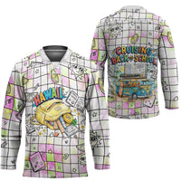 Hawaii Cruising Back To School Hockey Jersey Grid Pattern With School Bag And Vintage Surf Van