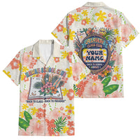 Personalized Hawaii School Club Back To Class Family Matching Summer Maxi Dress and Hawaiian Shirt Retro Tropical Hibiscus Pattern With Open Notebook TS04 Dad's Shirt - Short Sleeve White Orange - Polynesian Pride