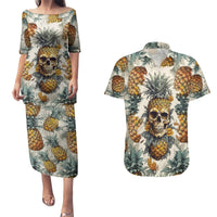 Pineapple Skull Couples Matching Puletasi Dress and Hawaiian Shirt Summer Paradise TS04 - Polynesian Pride