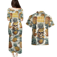 Pineapple Skull Couples Matching Puletasi Dress and Hawaiian Shirt Summer Paradise TS04 Multicolor - Polynesian Pride