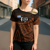 Straight Outta Kadavu Fiji Cross Shoulder Shirt Tribal Polynesian Tattoo Coat Of Arms Flag