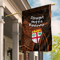 Straight Outta Kadavu Fiji Garden Flag Tribal Polynesian Tattoo Coat Of Arms Flag