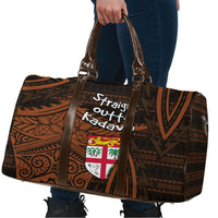 Straight Outta Kadavu Fiji Travel Bag Tribal Polynesian Tattoo Coat Of Arms Flag