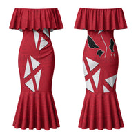 Wallis And Futuna Couples Matching Mermaid Dress and Hawaiian Shirt Polynesian Tattoo Flag Map