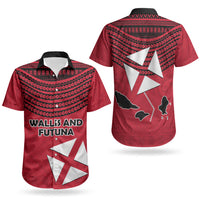 Wallis And Futuna Couples Matching Off Shoulder Maxi Dress and Hawaiian Shirt Polynesian Tattoo Flag Map