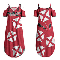 Wallis And Futuna Family Matching Summer Maxi Dress and Hawaiian Shirt Polynesian Tattoo Flag Map