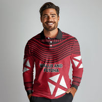 Wallis And Futuna Long Sleeve Polo Shirt Polynesian Tattoo Flag Map
