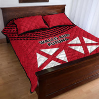 Wallis And Futuna Quilt Bed Set Polynesian Tattoo Flag Map