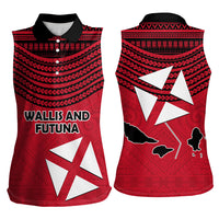 Wallis And Futuna Women Sleeveless Polo Shirt Polynesian Tattoo Flag Map