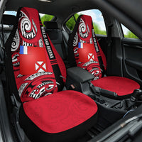 Wallis And Futuna Car Seat Cover Tribal Polynesian Tattoo Flag Motif