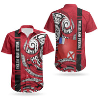 Wallis And Futuna Couples Matching Summer Maxi Dress and Hawaiian Shirt Tribal Polynesian Tattoo Flag Motif